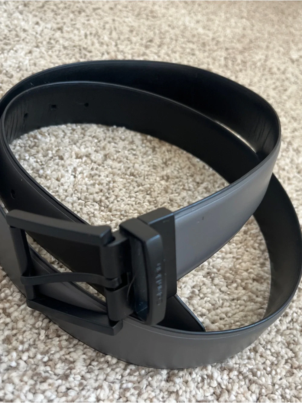 Calvin Klein Black and Gray Bola  Leather Men's Belt 38/40
